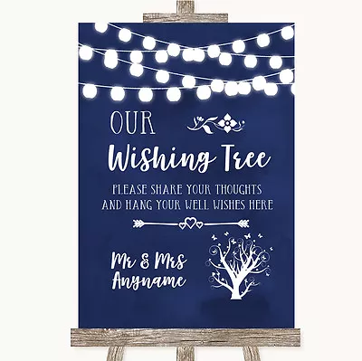£24.95 • Buy Navy Blue Watercolour Lights Wishing Tree Personalised Wedding Sign