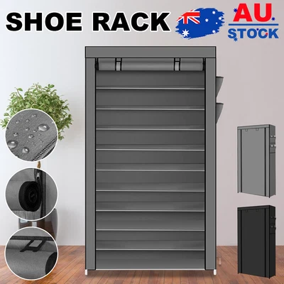 $24.69 • Buy 10 Tiers Shoe Rack Cabinet Storage Cover Shelf Organiser 50 Pairs Stand Wardrobe