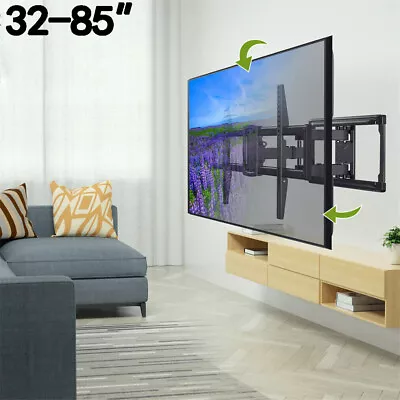 UNHO Dual Pivot Arms TV Wall Mount Bracket For Samsung 50 55 60 65 75 80 85 Inch • £39.95