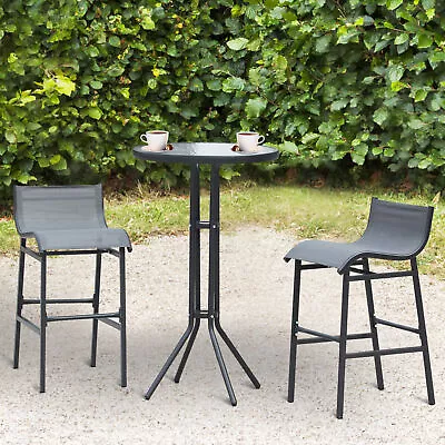 3pc Outdoor Patio Bar Table Chairs Bistro Set Garden Pool Backyard Furniture • $114.99