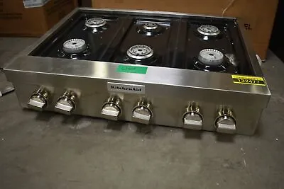 KitchenAid KCGC506JSS 36  Stainless 6 Burner Natural Gas Rangetop #132477 • $2529