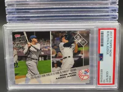 2017 Topps Now Babe Ruth Aaron Judge Rookie Card RC #669 PSA 10 Yankees GEM MINT • $10.50