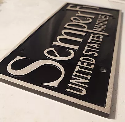 🔥 U.S. Marine Corps / Semper Fi - USMC  Metal 1/4  Cast Aluminum License Plate  • $60