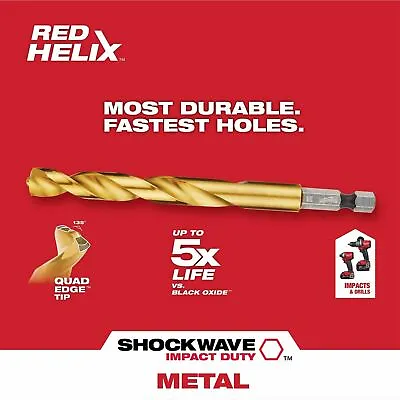 Milwaukee SHOCKWAVE Titanium Twist Drill Bit ALL SIZES • $4.85