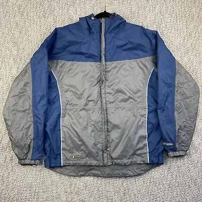 Stearns Dry Wear Windbreaker Rain Jacket Men Medium Gray Blue Waterproof Hood • $15.57