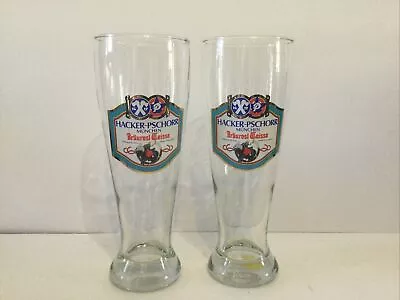 Hacker - Pschorr Munchen Pilsner Beer .5 L Glasses Set Of 2 - Germany - A5 • $14.99