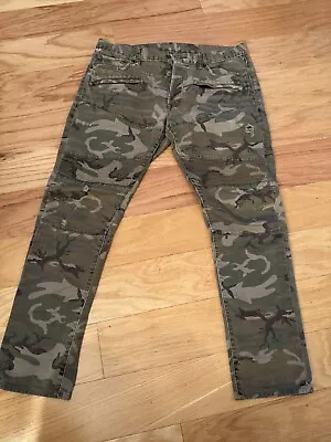 Raph Lauren Denim & Supply Camo Biker Moto Slim Fit 36x34 Distressed Jeans Pants • $1