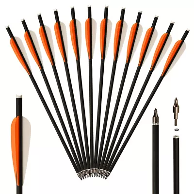 Musen Crossbow Pure Carbon Arrows 20  Crossbow Bolts For Archery And Hunting 12 • $89.95