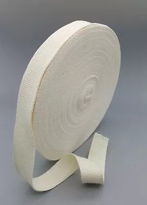 32mm Wide Off White Cotton Tape Canvas Soft Webbing Tape Upholstery • £3.99