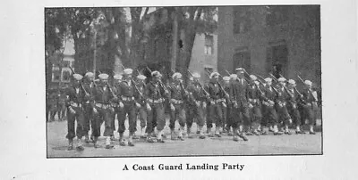 1926 Original Print * Coast Guard Landing Party * Men Uniforms Marching • $8