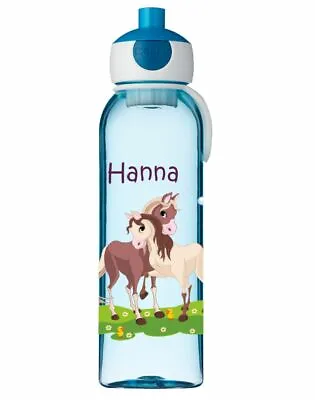 Water Bottle Mepal Campus With Name IN Blue Horses • £19.07