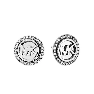 Michael Kors Pave Stud Earrings SILVER LOGO Set Of 1 • $113.87