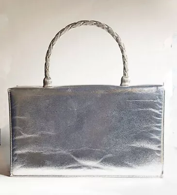 La France Silver Lame Purse 1960s Mod GoGo Disco Style Vintage • $25