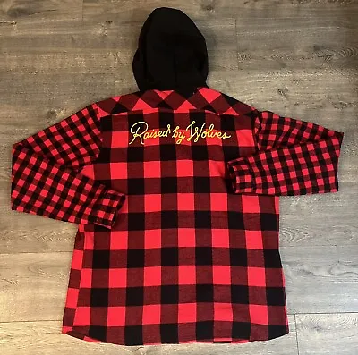 Raised By Wolves Flannel Buffalo Plaid Hooded Shirt Jacket Designer Streetwear • $150