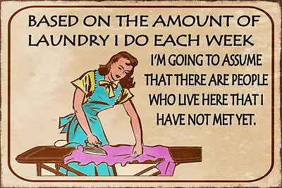 £2.49 • Buy Laundry Day Funny Humorous Vintage Retro Style Metal Sign, Mother, Mum, Ironing