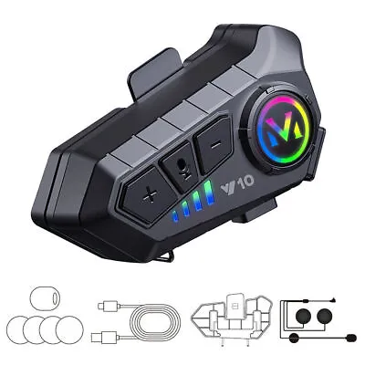 Bluetooth Motorcycle Helmet Intercom Headset Wireless Motorbike Headphone W/Mic • $20.79