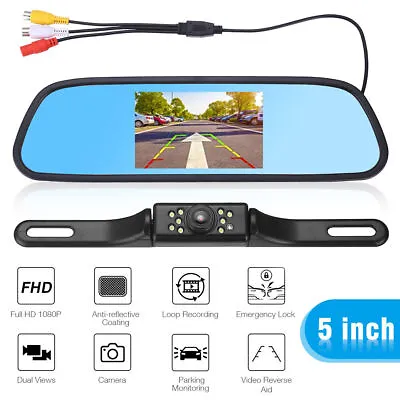 5  LCD Car Rear View Mirror Monitor Backup Camera System Night Vision For Truck • $22.99