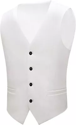 BOTVELA Mens Casual Dress Vest 4 Button Waistcoat • $53.56