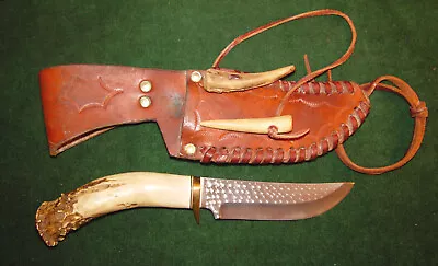 Beautiful KEN RICHARDSON Custom Hunting/Mountain Man 11  Crown Stag Grip Knife • $300