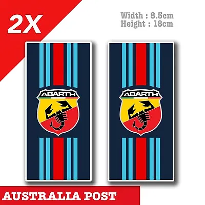 Martini Racing Fiat ABARTH Emblem Logo Stripes Stickers • $9