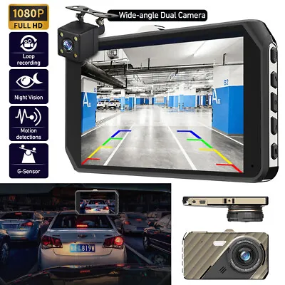 $45.99 • Buy 4  Car Dash Camera Touch Night Vision Video DVR Recorder Front And Rear Dual Cam