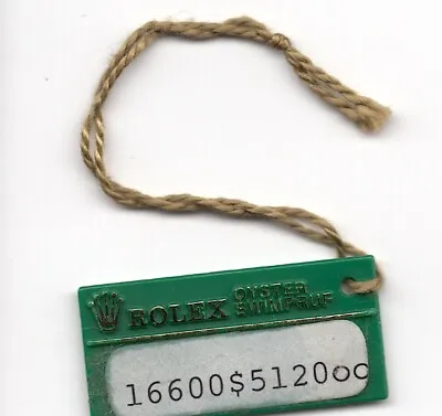 1996 Genuine Rolex Original Vintage Green Hang Tag 16600 Sea Dweller - Free Ship • $50.94