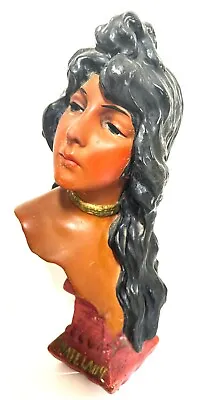 Antique Art Nouveau Woman’s Bust Plaster Sculpture E. Villanis • $125