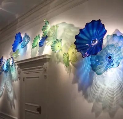 Handmade Blown Glass Wall Sconces Lamp Modern Murano Glass Abstract Hanging Plat • $259