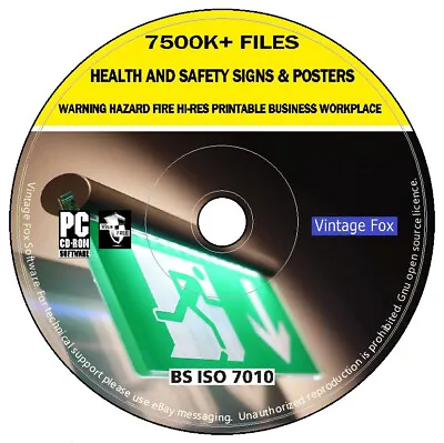 £3.99 • Buy 7500K Health And Safety Hi-Res Printable Signs Posters Warning Hazard Fire DVD