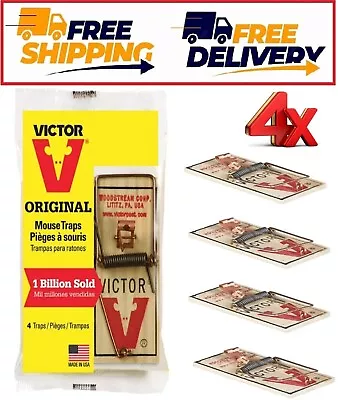 Victor Metal Pedal Mouse Trap Disposable Reusable Mouse Traps 4 PACK. • $6.99