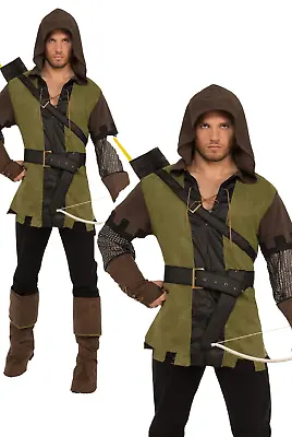 Forest Bandit Adult Mens Robin Hood Medieval Fancy Dress Costume • £33.99