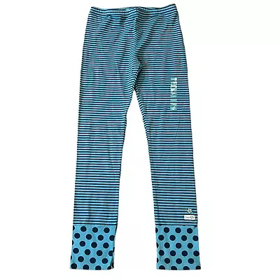 Naartjie Kids Girls Vintage Blue 2-Tone Stripe Leggings 9 Years NWT • $15