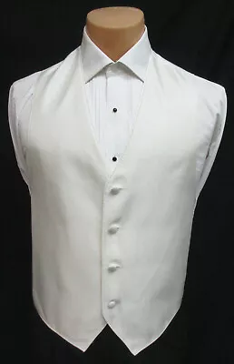 Men's Ivory Off-White Jean Yves Cooper Tuxedo Vest & Tie Formal Wedding Prom  • $5.40