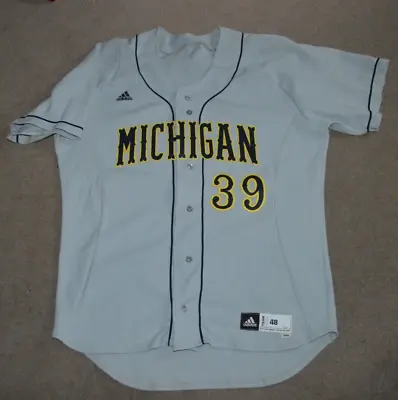 Michigan Wolverines Baseball 2009 Game Worn Issued Adidas Jersey Sz 48 • $174.95