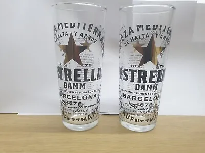 £9.75 • Buy 2 X NEW Estrella Damm Half Pint Glasses - JUST £9.75  FREE POST WOW!!!