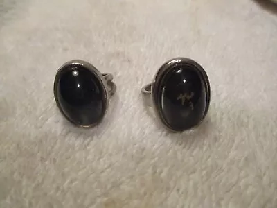 (2) ORIGINAL AUTHENTIC VINTAGE 1970's OVAL SILVER TONE MOOD RINGS~ Sizes 5 & 6 • $12.50