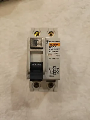 Merlin Gerin Multi9 RCCB - 2 Pole 40A Circuit Breaker - Din Rail Mounted • $34