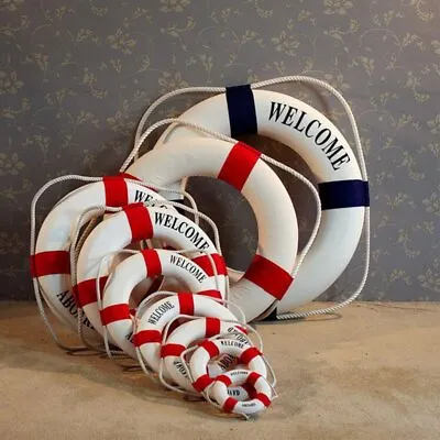 Nautical Life Ring Lifebuoy Boat Welcome Aboard Wall Hanging Home Decoration New • £3.99