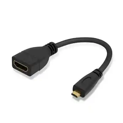 Micro HDMI Male To HDMI Female Adapter 15cm Converter Cable - BRAND NEW UK STOCK • £3.70