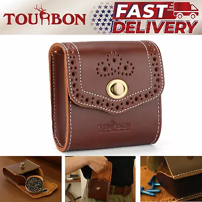 Tourbon Leather Slingshot Shell Holder.22/.357/.45/.38 Ammo Box Belt Carry Pouch • $34.99