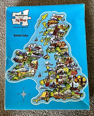 Waddington’s Jig Map British Isles Jigsaw Puzzle  Vintage 1979 Unchecked UK • £2