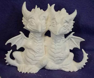 $28.74 • Buy Dragon Attitude  Double Trouble  5  X 7  Ceramic Bisque, Ready To Paint
