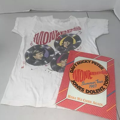 Vintage Monkees  Medium T-shirt And Summer Tour 1987 Promo Magazine  B • $49.99