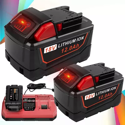 For Milwaukee For M18 12.0ah 8.0ah 18v Capacity Battery Dual Charger 48-11-1850 • $68.98