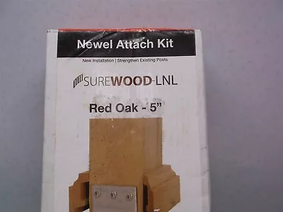 Newel Attachment Kit 5 In. Unfinished Red Oak Box • $29.99
