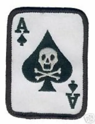 VIETNAM NAM ERA US ARMY (repo) PATCH BLACK ACE SKULL DEATH CARD Iron-on PATCH • $7.99