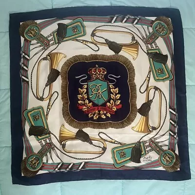 Vintage Hermes Scarf Square 35 In 90 Cm Equestrian Fox Hunt Theme Silk Twill • $99