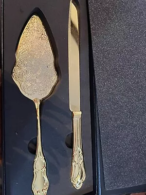 Vintage Cake Server Set 2pc. Angel Giftware Gold Tone • $15