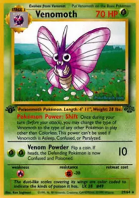 1x Venomoth - 29/64 - Rare - 1st Edition Lightly Played Pokemon G1 - Jungle - 1s • $6.38