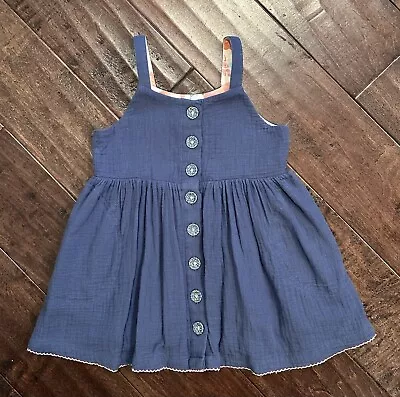 Matilda Jane Jumper Dress Size 2 Button Front Lined Pockets Toddler Girl Blue • $17.97